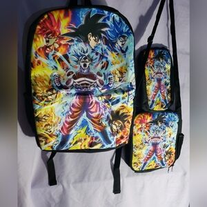 SOLD Dragon Ball Z Anime Printed School Bag, Pencil Bag And Lunch Bag